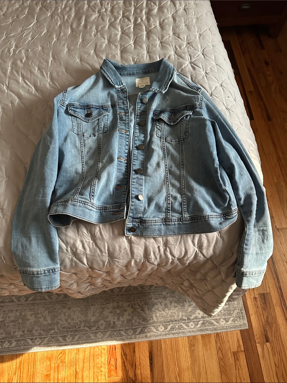 Caslon Faded Light Blue Cropped Denim Jacket
